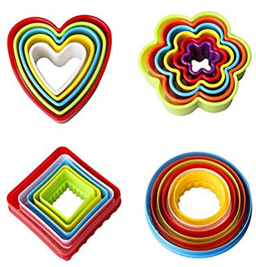 YXHZVON 22PCS Cookie Fondant Plätzchen Ausstecher, Brot Gemüse Ausstechformen, Kunststoff Ausstecher Sandwich für Kinder DIY, für Kuchen, Keks, Obst, Toast, Cookie, Fondant