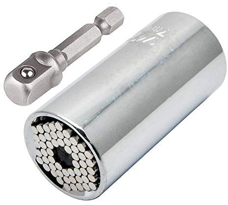 BE-TOOL Clé à douille universelle avec adaptateur pour perceuse électrique - Combinaison auto-ajustable pour l'industrie automobile (5-14 mm)