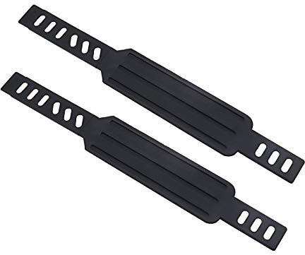 YINETTECH 1x Paar Stationärer Fahrrad Pedalriemen 0,55 Zoll x 0,24 Zoll Einstellbar für Heimgymnastik Schwarz