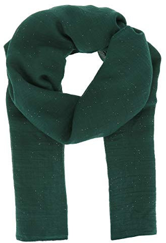 moonbow Tannen grüner Damen Schal Tuch Pailletten 20% Baumwolle 80% Viskose - Langer und Rechteckiger Maxi Schal 180cm x 70cm - Glitzernder Original Tücher Modern und Modisch - Hochzeit Stola
