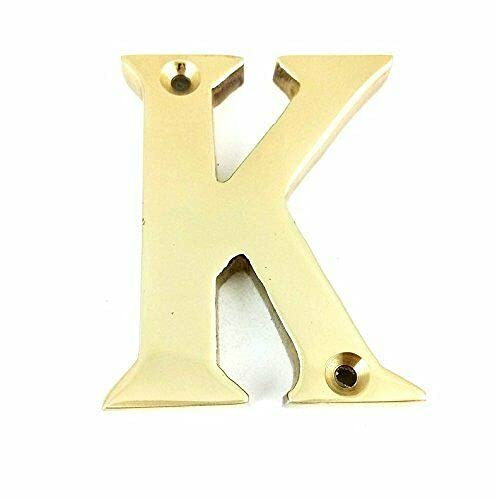 Ironmongery Solutions® House Door Letters A to Z in Polished Brass - Fit To All Types of Door 50mm (K)