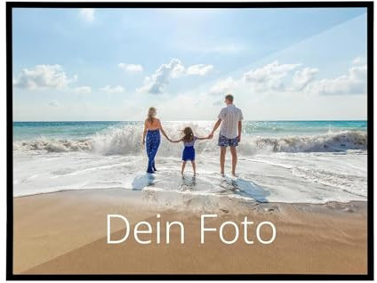 WANDURLAUB - Dein Bild auf Acryl - Komfort Edition XXL - 50x38 cm Acrylglas mit eigenem Foto bedrucken - hochwertiger schwarzer Aluminum Rahmen inkl. Wandhalterung - Ultra HD Druck - Made in Germany