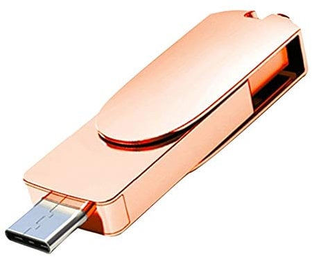 HXSZWJJ Clé USB 3.0 128 Go Clé USB C Type Clé USB 3.0 256 Go 64 Go 32 Go De Mémoire (Capacity : 64GB, Color : Rose Gold)