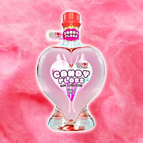 Candy Floss | Pink Vanilla Gin Liqueur 50cl | Love Heart Gift Bottle | Hand Made | By Sweet Little Drinks