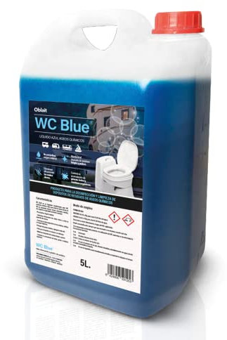 Oblait WC Blue Aditivo para Aguas negras 5 Litros, Sanitary Fluid Caravanas, Depósito de Residuos