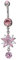Skcess Piercing Bauchnabel, Bauchnabelpiercing Silber Kupfer Blumen Rundschliff Zitronenquarz