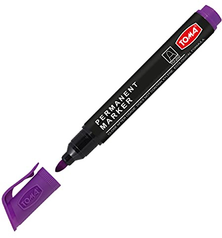 Permanent Pen - Permanent Marker - Waterproof, Can be used on Various Surfaces - Safe for Health and Environment - Fibre Tip 2.0 mm (Purple, Pack of 1)