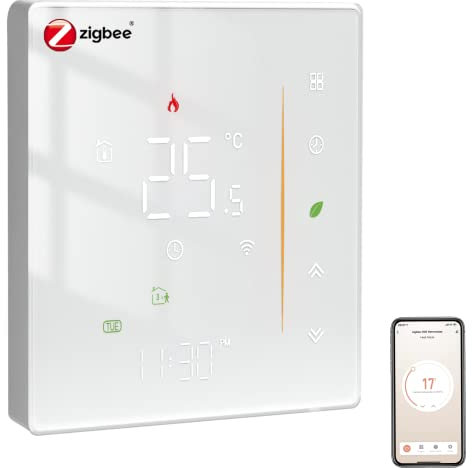 MOES Zigbee Smart Thermostat Wasser Fussbodenheizung,Smart Home Raumthermostat Digital Programmierbares Kompatibel Alexa/Google Home Stimmenkontrolle,Smart Life/Tuya App(MOES ZigBee Hub Erforderlich)