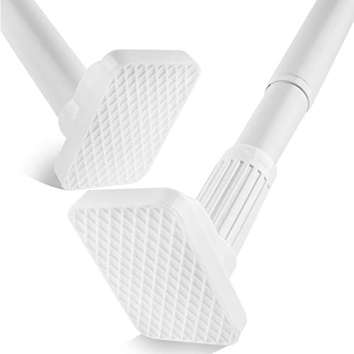 Gardinenstange ohne Bohren - Teleskopstange für Vorhänge, Belastbar bis 50kg, 110-250cm Länge, 33mm Durchmesser, Einfache Montage ohne Bohren, Ideal für Badezimmer und Kleiderschrank, Weiß