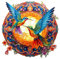 CHARMIBLE Wooden Puzzles for Adults and Kids, Mandala Hummingbird Jigsaw Puzzle, 300 Pieces, Colorful with Exquisite Box, Suitable for Home Decor and Gifts