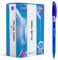 Plus Office - Bolígrafos PLUS Trio Pack de 50 Bolígrafos con Capuchón, Tinta fluida Viscosa, Óptimo para uso de oficina, casa y escolar, Color Azul, y Trazo de 0,7 mm (50 Azules)