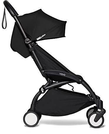 Passeggino BABYZEN YOYO2 6+ (Telaio Nero e Rivestimento colorato 6+ Nero) - Include l’imbracatura, lo schienale, i supporti della cappottina, il cuscino e la cappottina abbinata