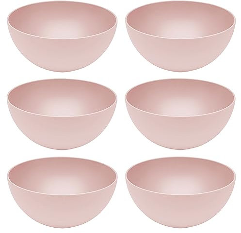 6er Set Magu Natur-Design Schüssel Rosa Ø 16 cm aus einem Polymer aus natürlichen Materialien Schüsselset Salatschüssel
