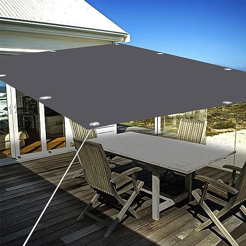 Tenda da Sole per Esterno Impermeabile, 4 x 5 m Vela Ombreggiante Parasole Anti-UV e Antipioggia Incluse Corde per Balcone, Esterno, Grigio Scuro