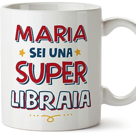 MUGFFINS Tazas Personalizadas para BIBLIOTECARIA mujer - En Italiano - Sei Super - 11 oz / 330 ml - Regalo Personalizable original y divertido