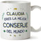 MUGFFINS Tazas Personalizadas para CONSERJE mujer - En Español - Mejor del Mundo - 11 oz / 330 ml - Regalo Personalizable original y divertido