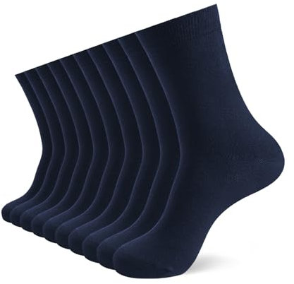 YOUCHAN 10 Paires de Chaussettes Pour Hommes Femme Classiques Confortable Respirantes Coton Chaussettes Bleu 43-46