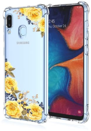 ATISIJIE Custodia per Huawei P Smart 2019,Fiore Fiori Trasparente con Disegni in Morbido Silicone TPU Custodia per Huawei P Smart 2019-A53