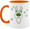 Tasse Tassen 325ml - Weihnachtstasse Weihnachten - Rentier Schneeflocken dunkelgrün - 325 ml - Orange - xmas merry merry christmas mit weihnachtsmotiv swiateczne weihnachtsmotive weinachs