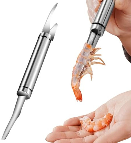 Éplucheur De Crevettes, Couteau Ligne Crevettes,Crevette Deveiner En Acier Inoxydable,Multifuncionales Shrimp Peeling, Crevette Deveiner Pour Cuisine, Outils D'Épluchage De Cuisine Créatifs