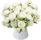 4 Pezzi Fiori Artificiali di Peonia, Fiori Finti per Decorazioni Fiori Artificiali Realistici per la Decorazione Della Finestra Della Tavola di Nozze (Bianco)