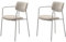 FJORDFORM Esszimmerstuhl, 2'er stühlen, Wollweiss, Graue metallbeine Chair, Boucle, One Size