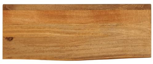 vidaXL Tischplatte, Holzplatte mit Baumkante, Massivholzplatte für Esstisch Couchtisch, Ersatztischplatte, 80x30x3,8cm Massivholz Mango