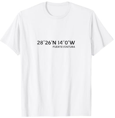 Fuerteventura Koordinaten Kanaren Urlaub, Fuerteventura T-Shirt