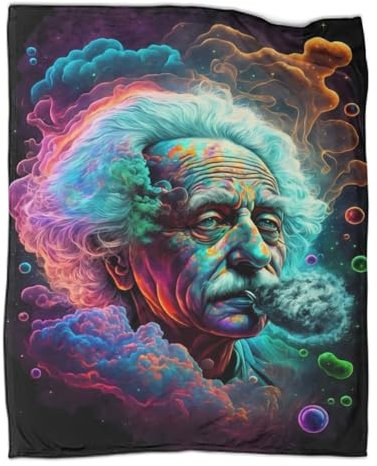 Cosmic Genius Decke, Kinder-Überwurf mit 3D-Druckmuster, weiche, gemütliche Flanelldecke, Warmer, Leichter Plüsch-Überwurf für Couch, Sofa, Bett, Geschenk für Kinder, 152,4 x 203,2 cm