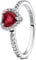 Nyunyuma Rot Herz Ring Silber 925 Damen,Chirurgenstahl Edelstahl Love Heart Promise Daumenring,Geburtstag JahrestagGeschenke,Dupes,Geschenke für Frauen#50