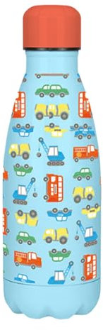 RINCS Essentials Kids Metal Water Bottles–350ml Capacity-Stylish and Fun Designs -Keeps Drinks Refreshingly Cold for Up to 24 Hours, Perfect Back-to-School Accessories for Kids (Transport)