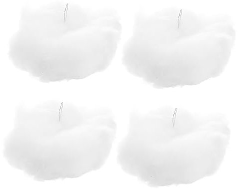 PRETYZOOM 4 Pièces Ornement Suspendu Nuages pour Plafond Moelleux Art Mural Décor De Nuages artificiels Faveurs De La Scène Artistique Faux Nuages Artificiel Blanche