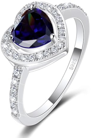 MYBELLNA Hola 7mmm Herz Ring für Damen Frauen Engagemen Verlobungsring