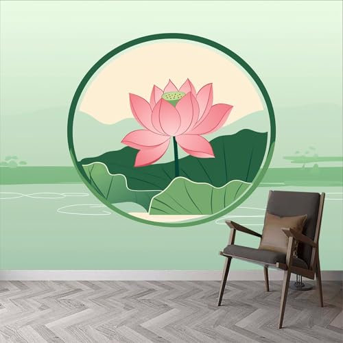 Papier peint photo fleur de lotus pour salon et chambre d'enfant Effet 3D Plante et fleur Grande taille 398,8 x 279,4 cm Beau papier peint photo d'art