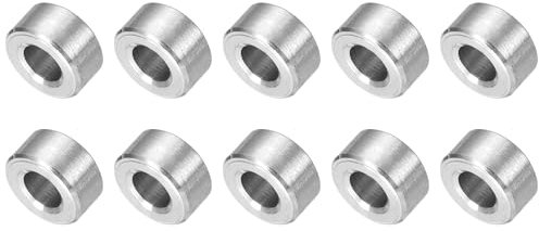 QUARKZMAN 10 Stück Distanzhülsen Abstandshalter Edelstahl, 5mm ID x 10mm OD x 5mmL 304 Edelstahl Runde Abstandshalter ohne Gewinde Säulen für Schrauben 3/16 oder M5