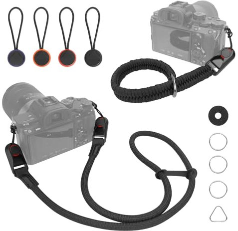 Hossom Tracolla e Laccio Cinghia da Polso per Fotocamera, Regolabile Tracolla Macchina Fotografica a Sgancio Rapid Laccio da Polso per Fotocamera in Corda di Paracord per DSLR/SLR