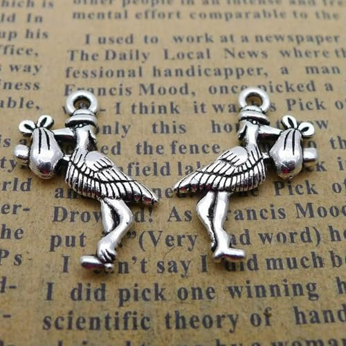 5 Storch Babyparty-Geschenke Antiksilber 2-seitige Vogelanhänger 24mm-Standard
