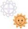 BAKERLOGY Fröhliche Sonne Ausstechform - Sonnenschein Ausstecher, Sonne Plätzchenausstecher, Smiley Sonne Keksausstecher, Ideal für Fondant, Keksteig, Ton
