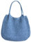 Ldabrye Sacs à main pour femme en paille tressée, sac à main de grande capacité, sac à bandoulière tissé tendance, couleur unie, sac pour la plage, bleu, 50*2*34cm