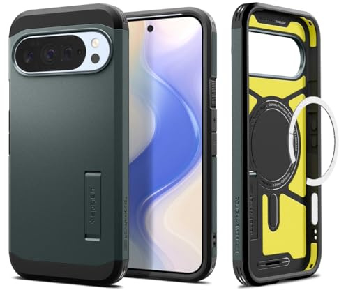 Spigen Tough Armor (AI) MagFit Hülle für Google Pixel 10 Pro XL, Kompatibel Mit Pixelsnap und MagSafe [2025 Neue Funktion] -Abyss Green