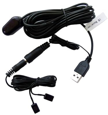 SPENFiLY Kit ripetitore IR esteso cavo -3 m ripetitore a infrarossi TV telecomando Extender cavo con trasferimento USB (controllo 2 dispositivi)