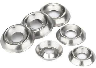Befestigungsscheiben 50/100 Stück Sliver Washer Edelstahl M3 M4 M5 M6 Konische Unterlegscheibe Senkkopf Konkav-konvexe Unterlegscheibe Hohl Dekorative Fischaugen-Unterlegscheibe(M5x15x3mm,50pcs)