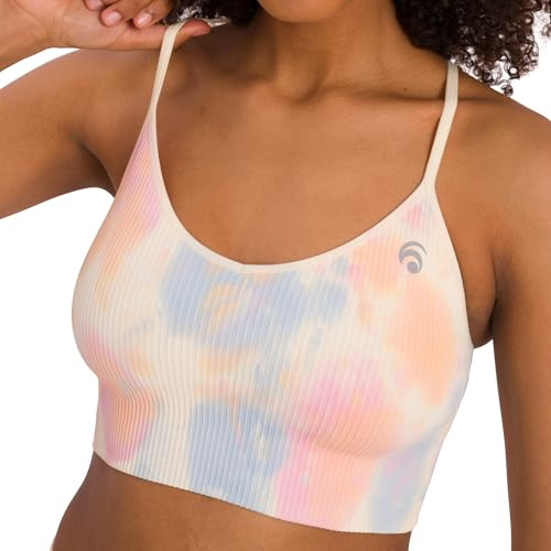 OCEANSAPART Maya Bra - Sport BH Damen Gerippt ohne Bügel - Sport Crop Top Bralette Yoga & Fitness - Nahtlos, Atmungsaktiv, Verstellbare Träger & Herausnehmbare Cups - Bustier XS–XXL