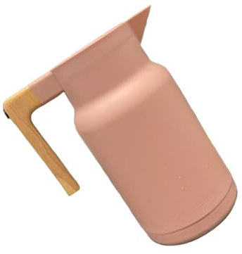 Termo de gran capacidad de 1 litro con interior de vidrio recubierto de plata y mango ergonómico de madera para uso en casa y oficina, botella interior de vidrio con base giratoria