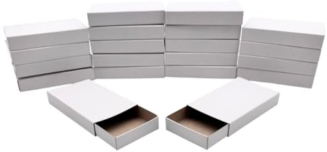 NOLA Streichholzschachteln Blanko zum Basteln und Bemalen - 10, 50, 100 Stück - 11 x 6,5 x 2 cm, weiß - Perfekt für Geburtstage und Partys (20)