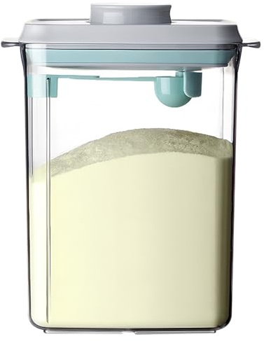 Dispensador De Polvo De FóRmula 2300ml con Cuchara Caja Almacenamiento Leche en Polvo para Guardar Leche en Polvo, Legumbres,Cereales y Aperitivos (Transparente 2300ml)