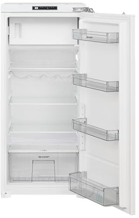 SHARP SJ-LD180E0XD-EU Einbaukühlschrank mit Gefrierfach für 123er Nische (EEK D, 178 L, 33 dB), (Gemüsefach mit Feuchtigkeitsregler), Festtür, H122,5 x B54cm
