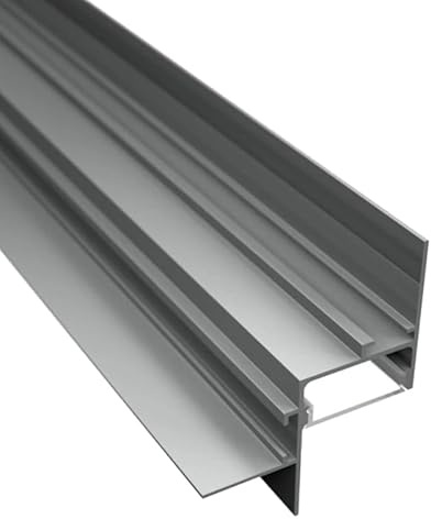 ALU Profil 2m Leiste SCHATTENFUGE in Silber Schiene Rigips für Led Streifen (2m Profil inkl. Abdeckung Klar)