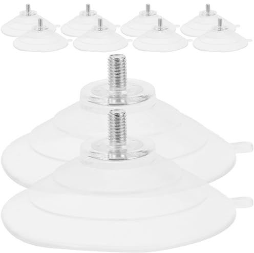 JECOMPRIS Crochets à Ventouses Robustes en Pvc Filetage M5, Lot de 10 Pièces Pratiques pour Salle de Bain Cuisine, Fixation Solide sur Carreaux et Surfaces Lisses