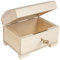 Creative Deco Petit Boite a Bijoux en Bois | 10,6x7,5x7,5cm | Boite de Rangement Verrouillable avec Clé | Plain, Non-Peint et Non-Fini | Boîte Coffre Caisse Coffret Trésor pour Souvenirs et Bibelots
